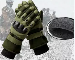 Зимові тактичні рукавиці, олива, теплі на флісі D3-PMR-PRCT-М