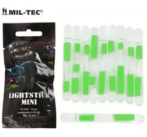 Хімічні ліхтарі Mil-Tec Lightstick mini 14931501 10шт зелені