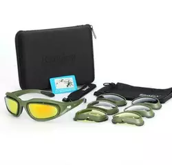 Захисні тактичні сонцезахисні окуляри з поляризацією Daisy c5 олива + 4 комплекти лінз