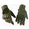 Універсальні тактичні на флісі повнопалі рукавички із захистом кісточок олива 800100-L