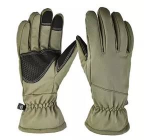 Водовідштовхувальні захисні вітрозахисні Softshell на флісі зимові рукавички Олива 9002-XL