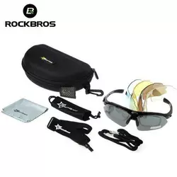 Захисні тактичні сонцезахисні окуляри з поляризацією- RockBros -5 комплектів лінз