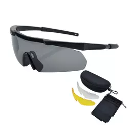 Захисні тактичні сонцезахисні окуляри ESS Олива .3 комплектів лінз. Товщина лінз 3 мм!