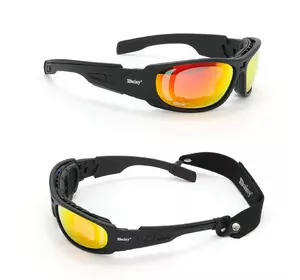 Захисні тактичні окуляри з поляризацією Daisy C6 Black + 4 комплекти лінз