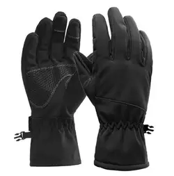 Водовідштовхувальні тактичні захисні вітрозахисні Softshell на флісі зимові рукавички Чорні 9001-XL