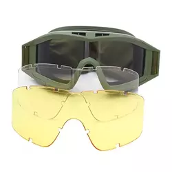 Тактичні захисні окуляри, маска Daisy зі змінними лінзами / Панорамні незапітніючі. Колір олива