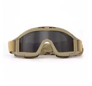 Тактичні окуляри захисна маска Revision з 3 лінзами / Балістичні окуляри зі змінними лінзами (койот)