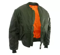 Тактична двостороння куртка бомбер Mil-Tec ma1 олива 10403001 розмір S