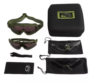 Захисні окуляри та маска 2 в 1 тактичні Si Ballistic M Frame олива
