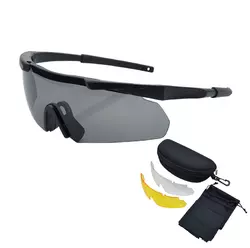 Захисні тактичні сонцезахисні окуляри ESS Чорні .3 комплекти лінз.Товщина лінз 3 мм !