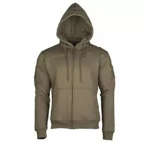 Реглан з капюшоном на блискавці Mil-tec Tactical hoodie Olive 11472012-S