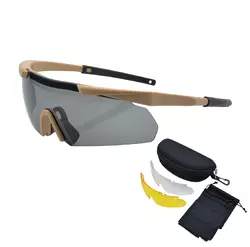 Тактичні захисні сонцезахисні. окуляри .3 комплектів лінз ESS Койот.Товщина лінз 3 мм!