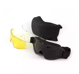 Тактичні окуляри захисна маска Revision з 3 лінзами/Балістичні окуляри зі змінними лінзами (чорна)