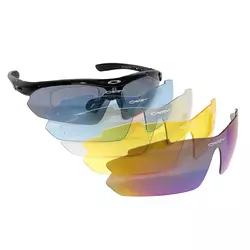 Захисні тактичні сонцезахисні окуляри з поляризацією Oakley black.спортивні 5 лінз