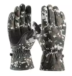 Водовідштовхувальні захисні вітрозахисні Softshell на флісі зимові рукавички Піксель 9004-XL