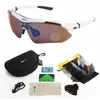 Захисні тактичні сонцезахисні окуляри з поляризацією- RockBros -5 комплектів лінз-Білі