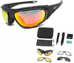 Захисні тактичні сонцезахисні окуляри з поляризацією Daisy С9 black+ 4 комплекти лінз
