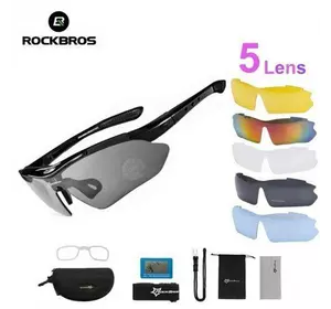 Захисні тактичні окуляри з поляризацією-RockBros -5 комплектів лінз