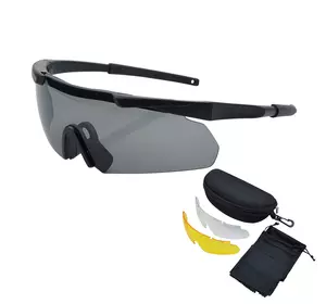 Захисні тактичні сонцезахисні окуляри .3 комплектів лінз ESS Чорні. Товщина лінз 3 мм!