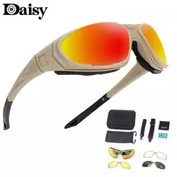 Тактичні окуляри Daisy С9 армійські захисні з поляризацією з 4-ма змінними лінзами Койот