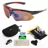 Захисні тактичні сонцезахисні окуляри з поляризацією- RockBros -5 комплектів лінз-Червоні