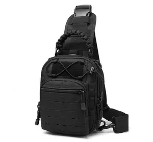 Сумка-рюкзак тактична однолямкова чорна ZE0141 Laser