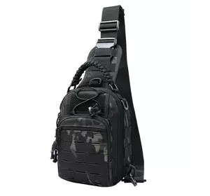 Сумка-рюкзак тактична однолямкова Темний камуфляж ZE0144 Laser